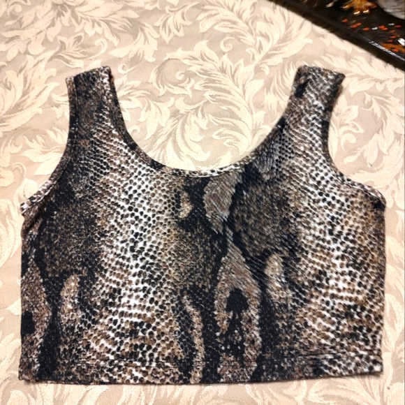 🤎 Sexy PinUp 2-Piece Snake Print Crop top & Midi Skirt - S - Picture 13 of 14